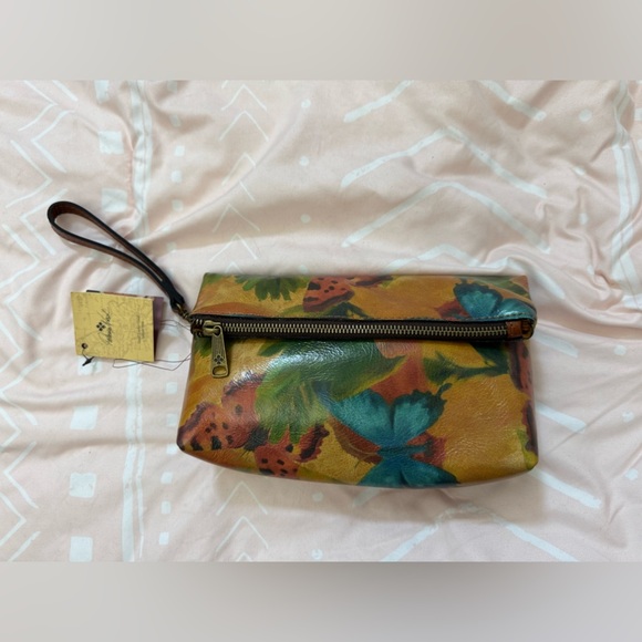 Patricia Nash Floral Leather Wristlet Clutch - Picture 1 of 6